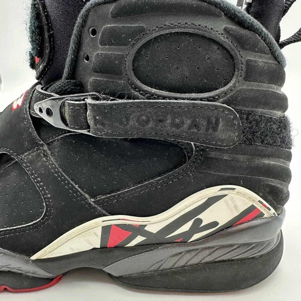 Nike Air Jordan 8 Retro 2013 Playoffs Mens Black Red Sneakers 305381-061 Size 9